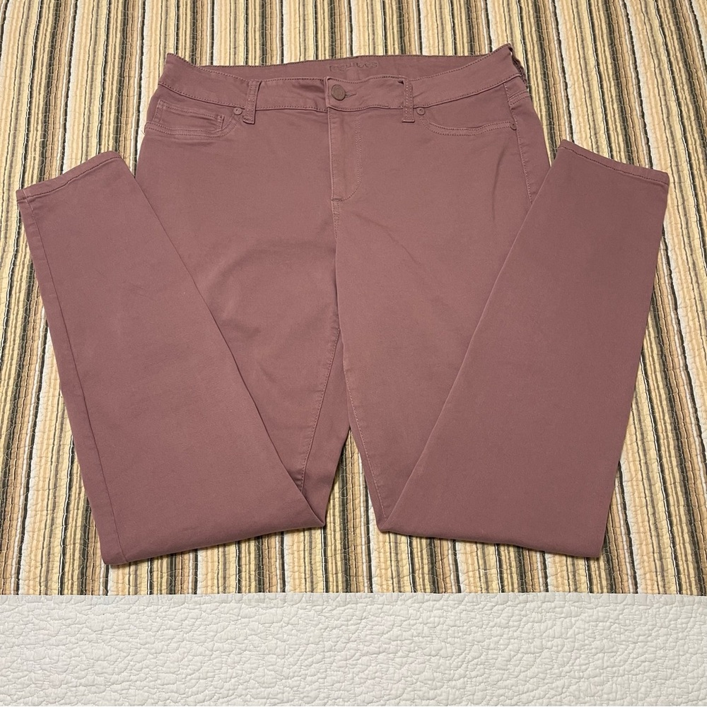 Maurices Dusty Rose Large Long Women’s Skinny Pants Pink Mauve Spring Summer - Picture 1 of 6